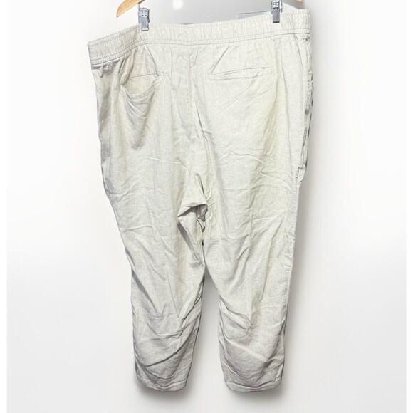 Old Navy High Rise Linen Taper Pants Women’s Size 3X Beige Flax Linen Blend - Picture 2 of 9